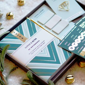 Green And Gold Chevron Stationery Box, 5 of 10