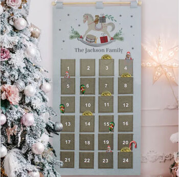 Personalised Christmas Advent Calendar, Santa, Unicorn, Penguin, Rocking Horse, Nutcracker, 5 of 5