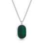 Men's Small Malachite Dog Tag Locket Silver, thumbnail 1 of 4