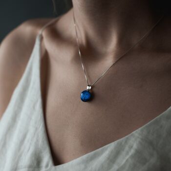 Sapphire Blue Glass And Sterling Silver Necklace, 3 of 12