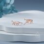 Tiny Leopard Silhouette Stud Earrings In Sterling Silver, thumbnail 2 of 12