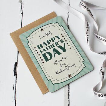 Personalised Happy Fathers Day Wooden Keepsake Card, 4 of 4