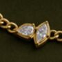 Waterproof Gold Charm Bezel Cz Charm Bracelet, Adjustable Everyday 18 K Gold Bracelet Gift For Her, thumbnail 4 of 12