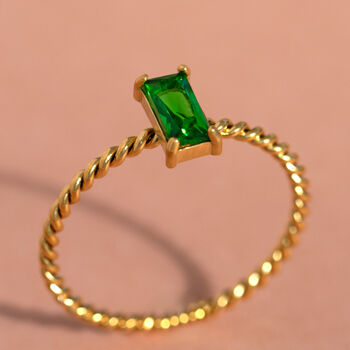 Baguette Ring Non Tarnish, 3 of 4