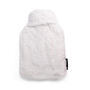 Silky Soft White Recycled Fabric Hot Water Bottle, thumbnail 2 of 6
