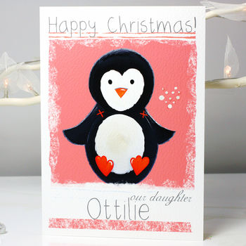 Personalised Arctic Penguin Christmas Card, 3 of 8
