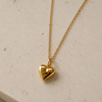 Gold Plated Heart Charm Necklace, 2 of 3