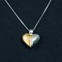 Sterling Silver And Gold Bonded Heart Pendant Necklace, thumbnail 1 of 2
