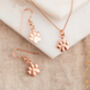Rose Gold Plated Sterling Silver Paw Print Jewelry Set, thumbnail 1 of 4
