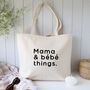 Mama And Baby Things Large Cotton Tote Bag, thumbnail 4 of 5
