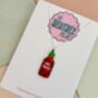 Hot Sauce Glitter Charm Necklace / Foodie Gift / Spicy Statement Jewellery / Fun Accessories, thumbnail 4 of 9