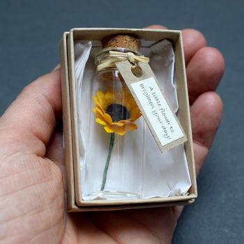 Tiny Sunflower In A Bottle With Personalised Message, 12 of 12
