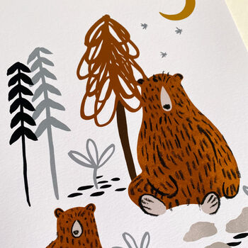 Bear And Cub Children's Art Print, 4 of 4