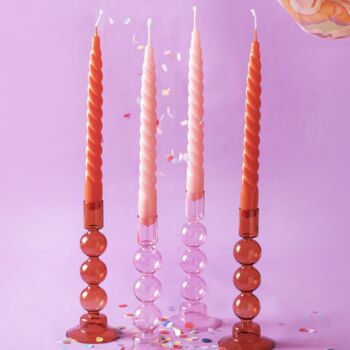 Pack Of Four Coloured Spiral Candles, 2 of 7