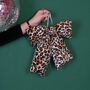 Leopard Print Puffed Christmas Bow, thumbnail 1 of 3
