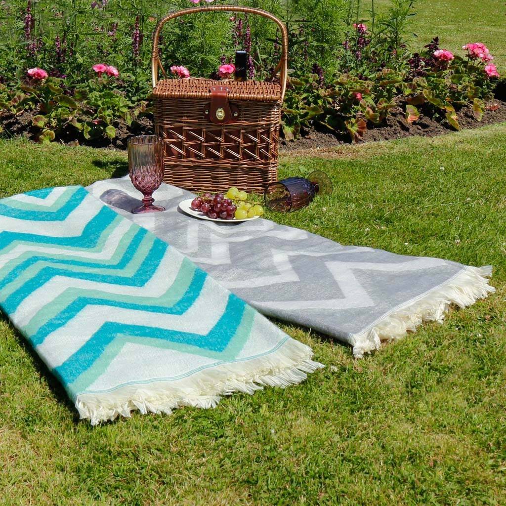 colourful picnic blanket