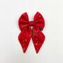 Red Christmas Star Dog Sailor Bow, thumbnail 4 of 4