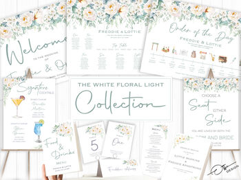 Wedding Order Of The Day Pastel Green And White Florals, 8 of 10
