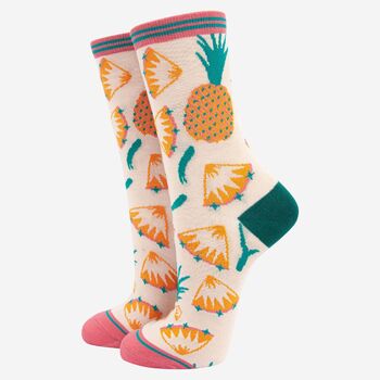 Women's Tropical Fruit Bamboo Socks Gift Set, 4 of 5