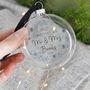First Married Christmas Snowflake Glass Bauble, thumbnail 4 of 5