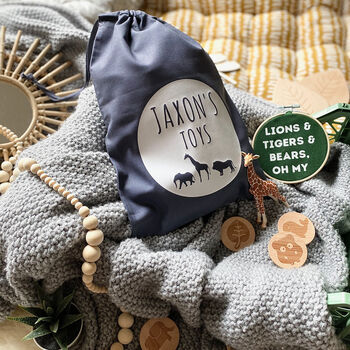 Personalised Safari Animals Toy Storage Bag, 4 of 7