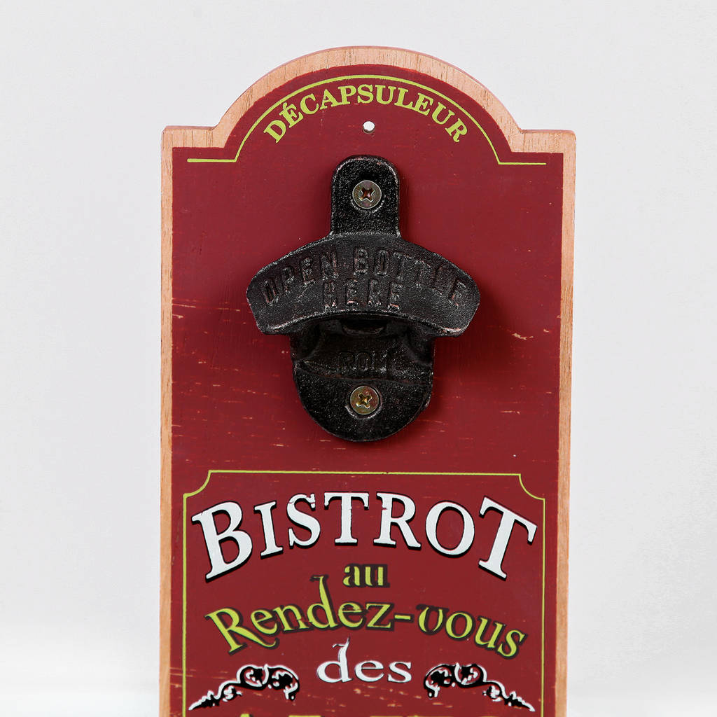 Vintage French Style Bottle Opener With Cap Catcher By Dibor