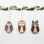 Owl Christmas Tree Decorations, thumbnail 2 of 8