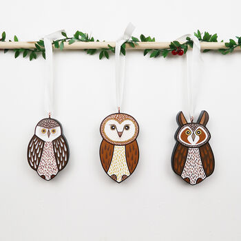 Owl Christmas Tree Decorations, 2 of 8