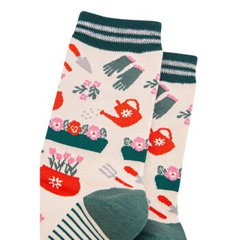 Women's Gardening Bamboo Socks Cream, 2 of 4