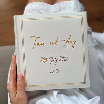 Personalised Wedding Album White Leather, 4 of 9