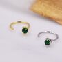 Emerald Green Cz Huggie Hoop Threader Earrings, thumbnail 4 of 11