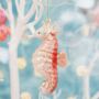 Pink Glitter Seahorse Shaped Bauble, thumbnail 1 of 2