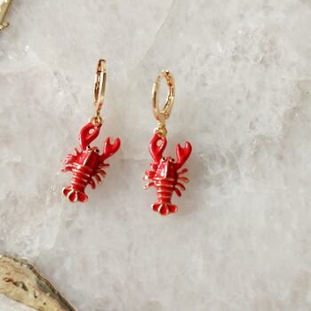 Red Lobster Hoop Earrings, 3 of 6