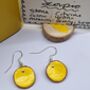 Round Yellow Scorpio Star Sign Stand Up Earring Gift, thumbnail 4 of 12