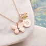 Rose Gold Vermeil Butterfly Necklace With Birthstones, thumbnail 1 of 7