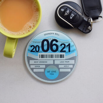Personalised Tax Disc Coaster For Grandad, 4 of 4