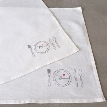 'Me' And 'You' Place Setting Motif Fabric Placemat Set, 2 of 2