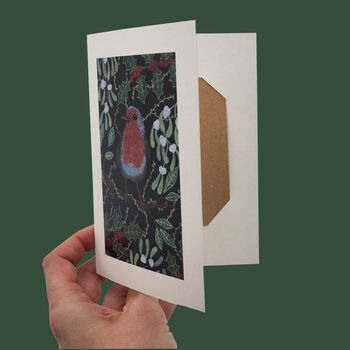 Pack Of Five Reusable Eco Friendly Christmas Cards Blank Or Optional Handwritten Message, 2 of 10