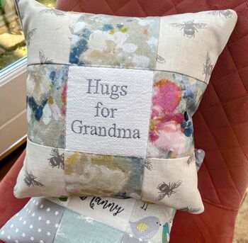 Hugs For Grandma Cushion Bees And Flowers, 2 of 7