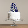 Mr And Mrs Personalised Tandem Bike Cake Topper, thumbnail 2 of 5