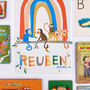 Rainbow With Monkeys Personalised Name Print, thumbnail 2 of 12