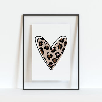 Leopard Print Heart Print, 3 of 4