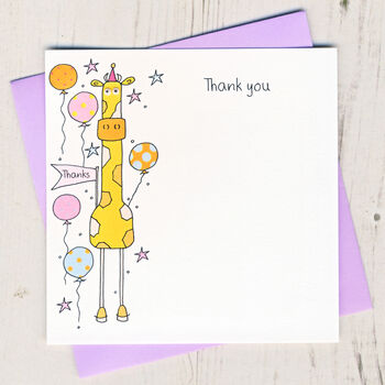 Pack Of Giraffe Thank You Cards, 2 of 2