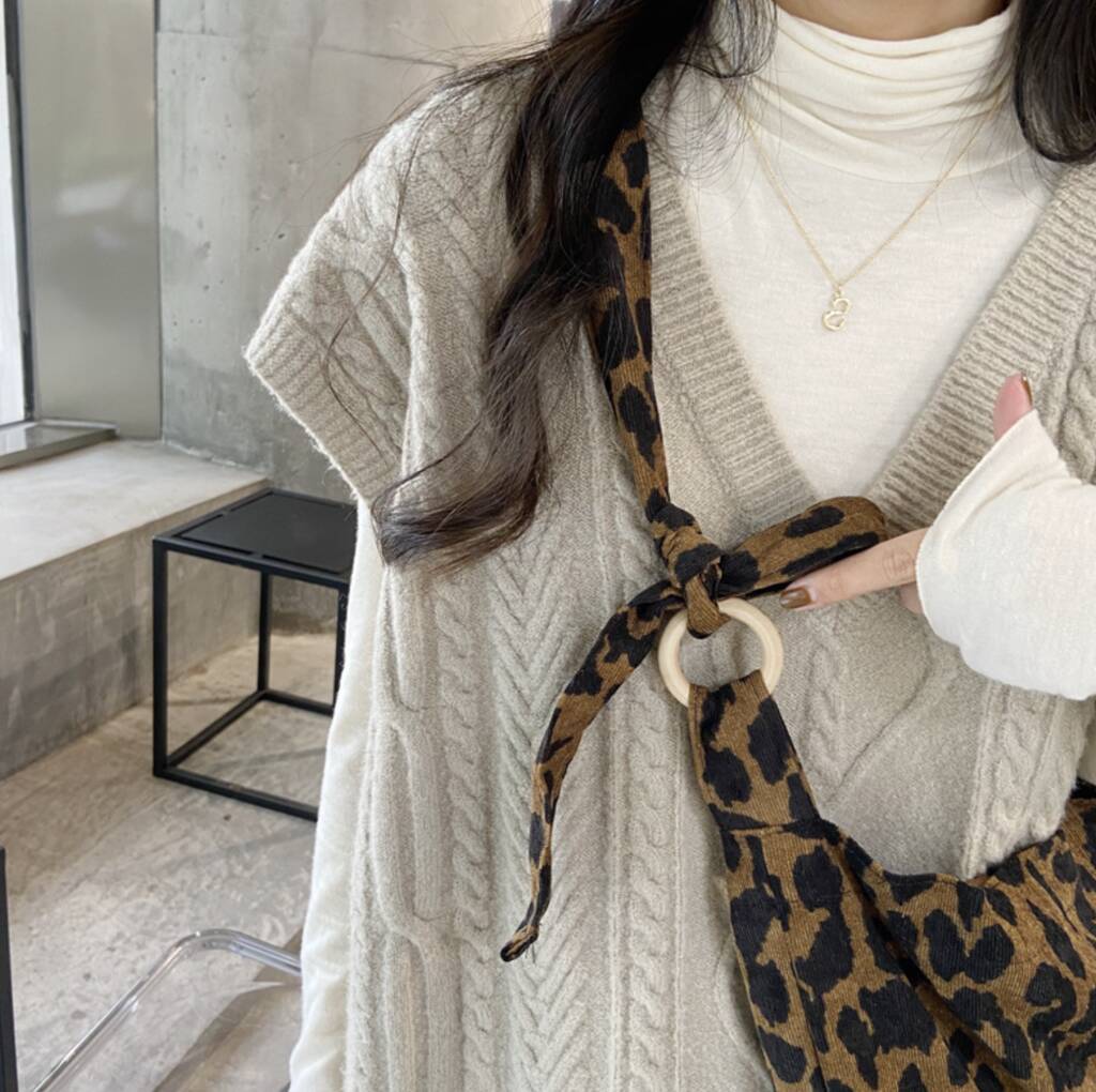 Adjustable Knot Strap Corduroy Shoulder Bag By GY Studios