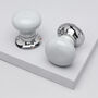 G Decor Perfect Edit Light Grey – Set Of Handcrafted Ceramic Mortice Door Handles, Internal Turning Knobs For Bedroom And Room Doors With Chrome Base, thumbnail 1 of 5