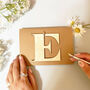 Personalised Wooden Initial Letter Good Luck Card With Engraved Message, thumbnail 10 of 10
