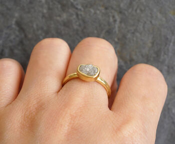 Light Grey Diamond Engagement Ring In 18ct Yellow Gold, 5 of 5