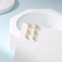 Triple Cz Dangle Chain Stud Drop Earrings, thumbnail 7 of 12