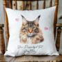 Personalised Maine Coon Cat Love Hearts Cushion Cover, thumbnail 1 of 2