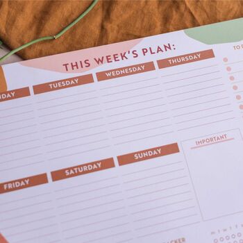 A4 Weekly Planner Pad | Boho Paper, 4 of 6